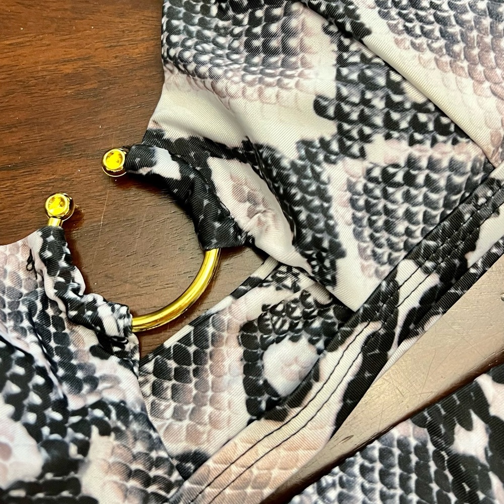 Sexy swim suit. High raise bottom. Animal print. Python. 2 pc - Picture 2 of 4